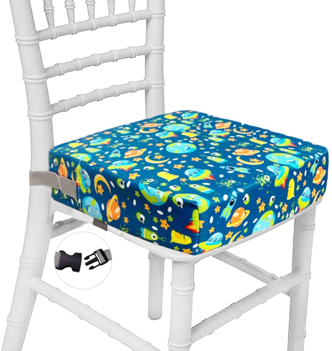 Omgoods - Cartoon Booster Stoel voor Kinderen met Veiligheidsriemen (Space Blue)