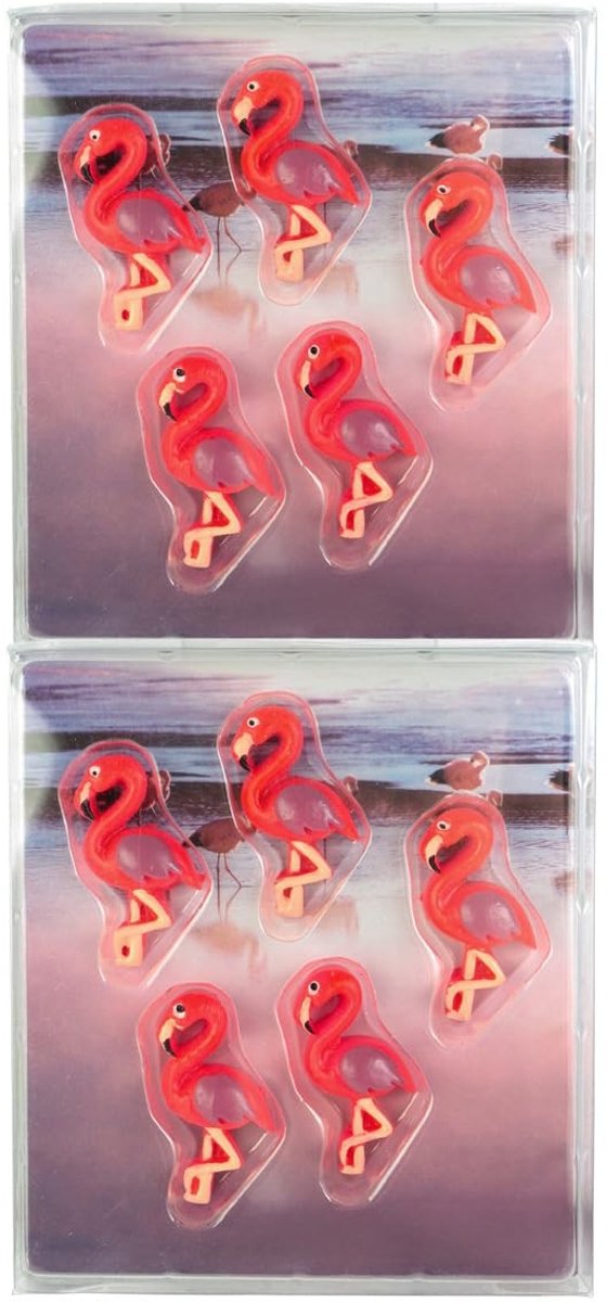Omgoods - Set van 2 x 5 Decoratieve Flamingo Magneten - Kleurrijke Koelkast Magneten