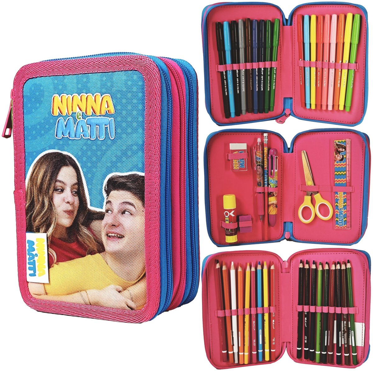 Omgoods - Pencil Case - Compleet met 44 Stukken en 3 Ritsen