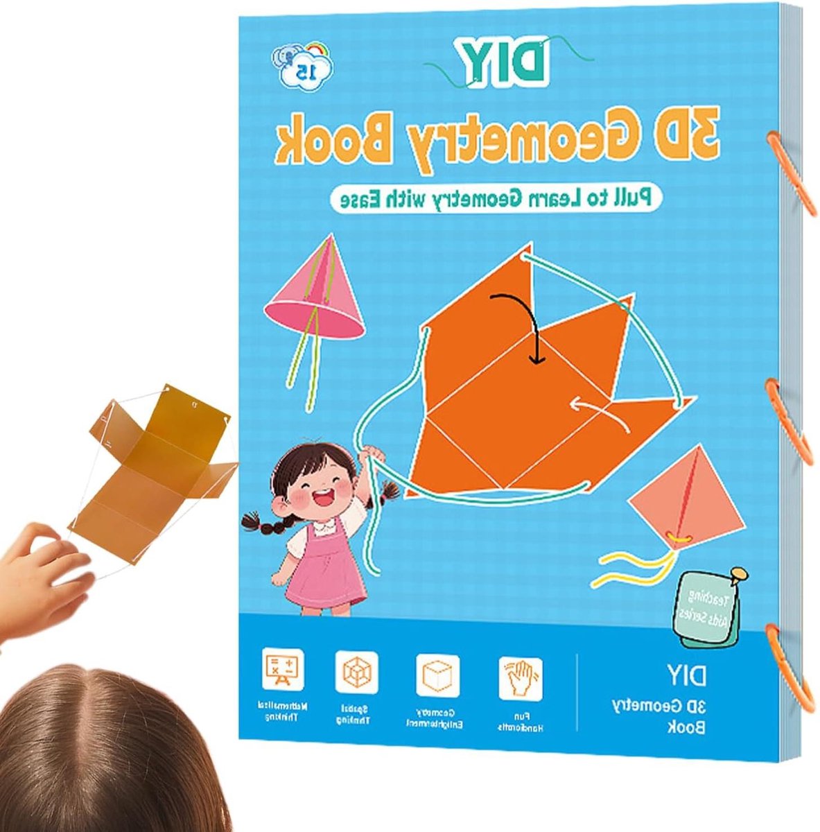Geometrie Leerboek - Handleiding Kinderen - Logisch Denken Leren - Dynamische 3D Modellering - 29.7 x 21 cm - Meerkleurig