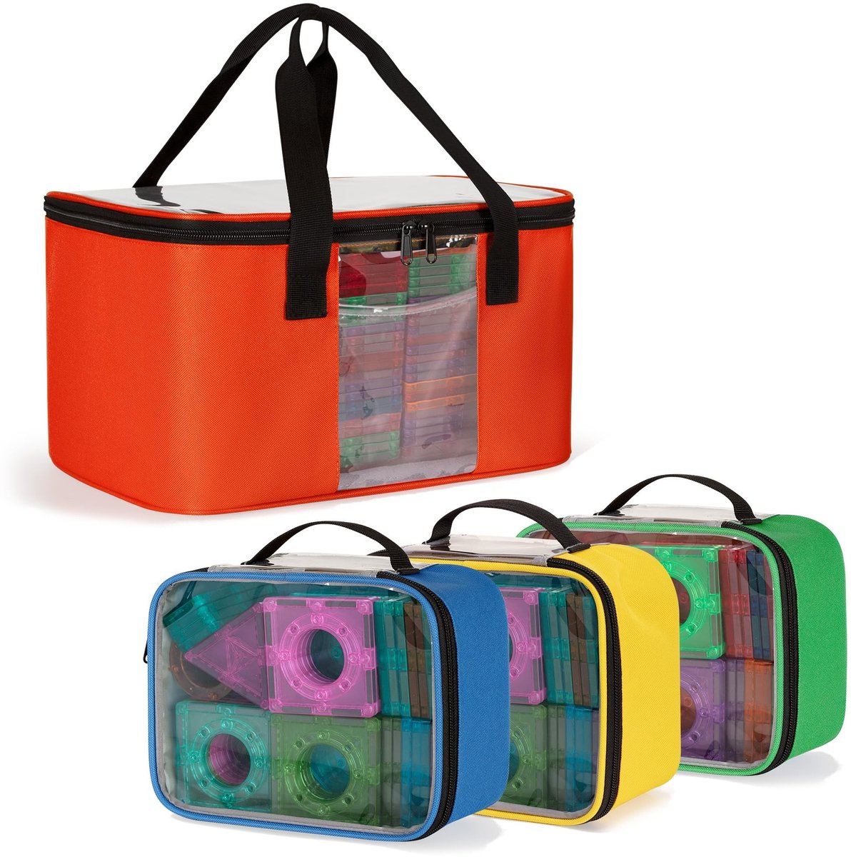 Omgoods - Set van 4 Magnetische Opbergzakken voor Speelgoed