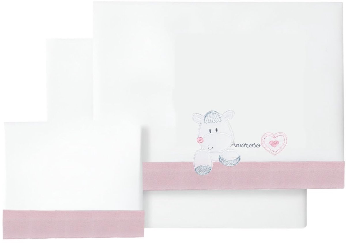 Omgoods - Kinderbedlinnen Set 60 x 120 cm - 100% Katoen, Zacht en Ademend
