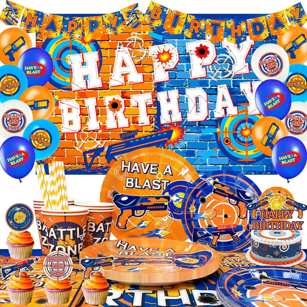 Omgoods - 108-Piece Dart War Party Supplies Set - Compleet voor Kinderen