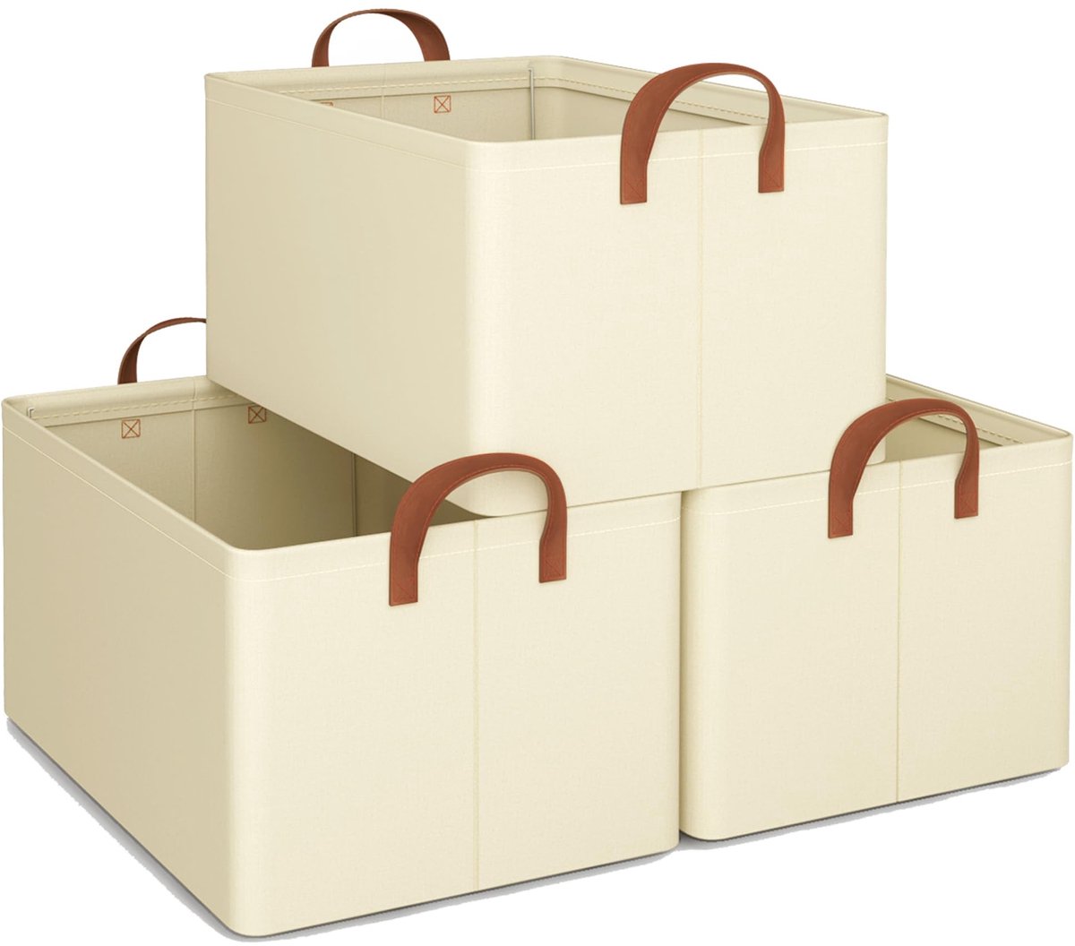 Omgoods - Set van 3 Vouwbare Opbergdozen met Handvatten