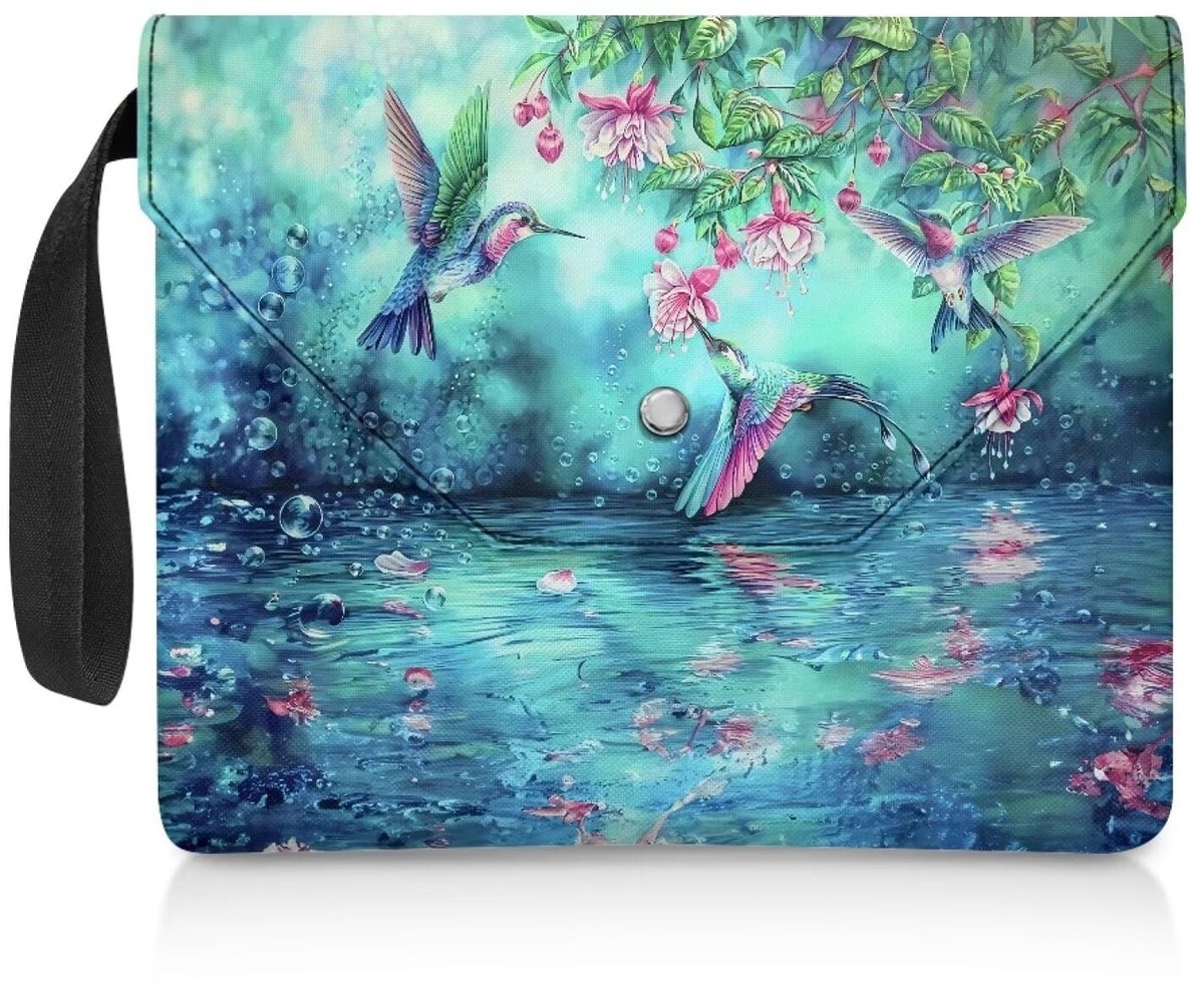 Omgoods - Boekhoes met Hummingbird Peach Blossom Design - Wasbare Boekcover voor Boekenliefhebbers