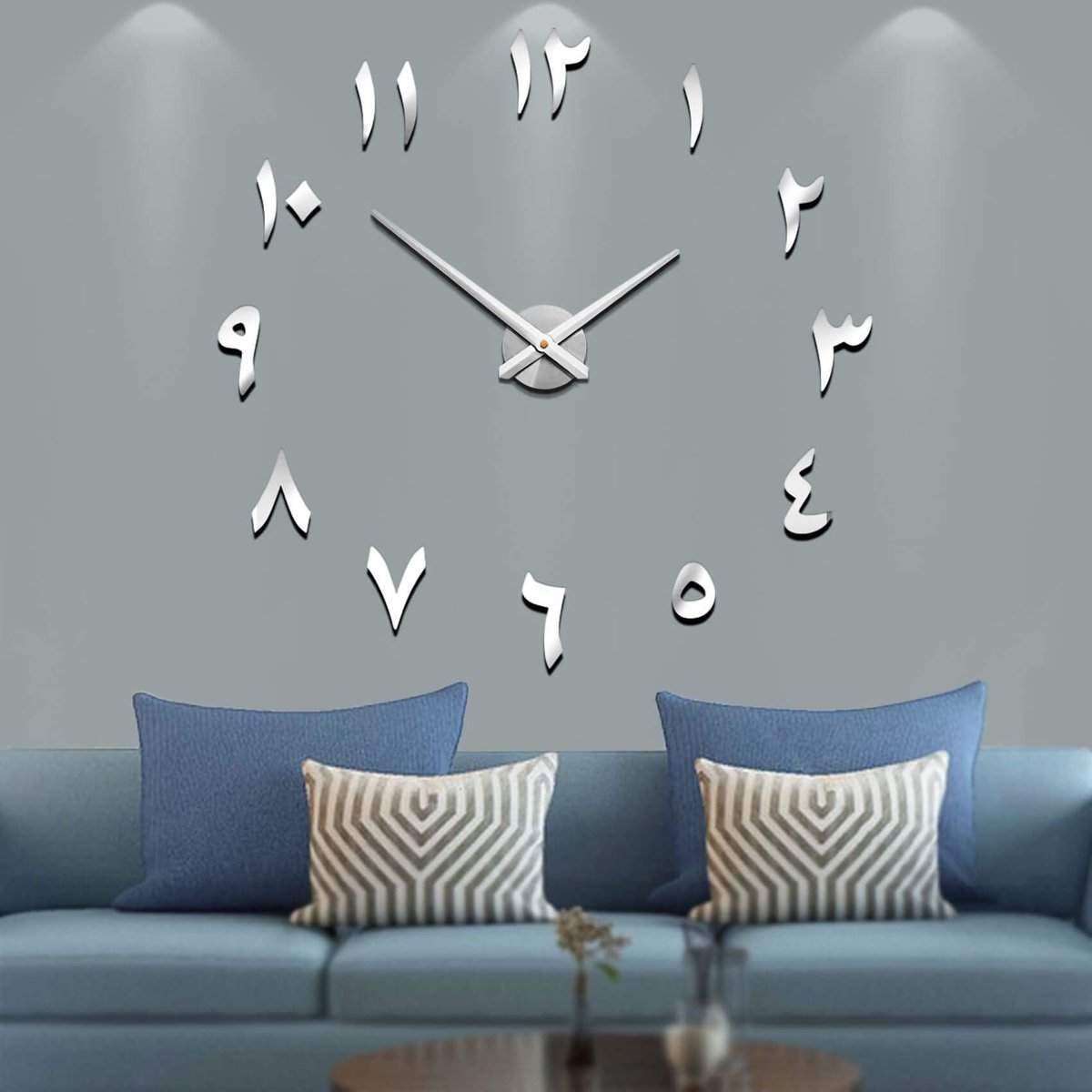 Omgoods - Mute DIY Frameloze Grote Wandklok - Decoratieve Klok voor Thuis en Kantoor