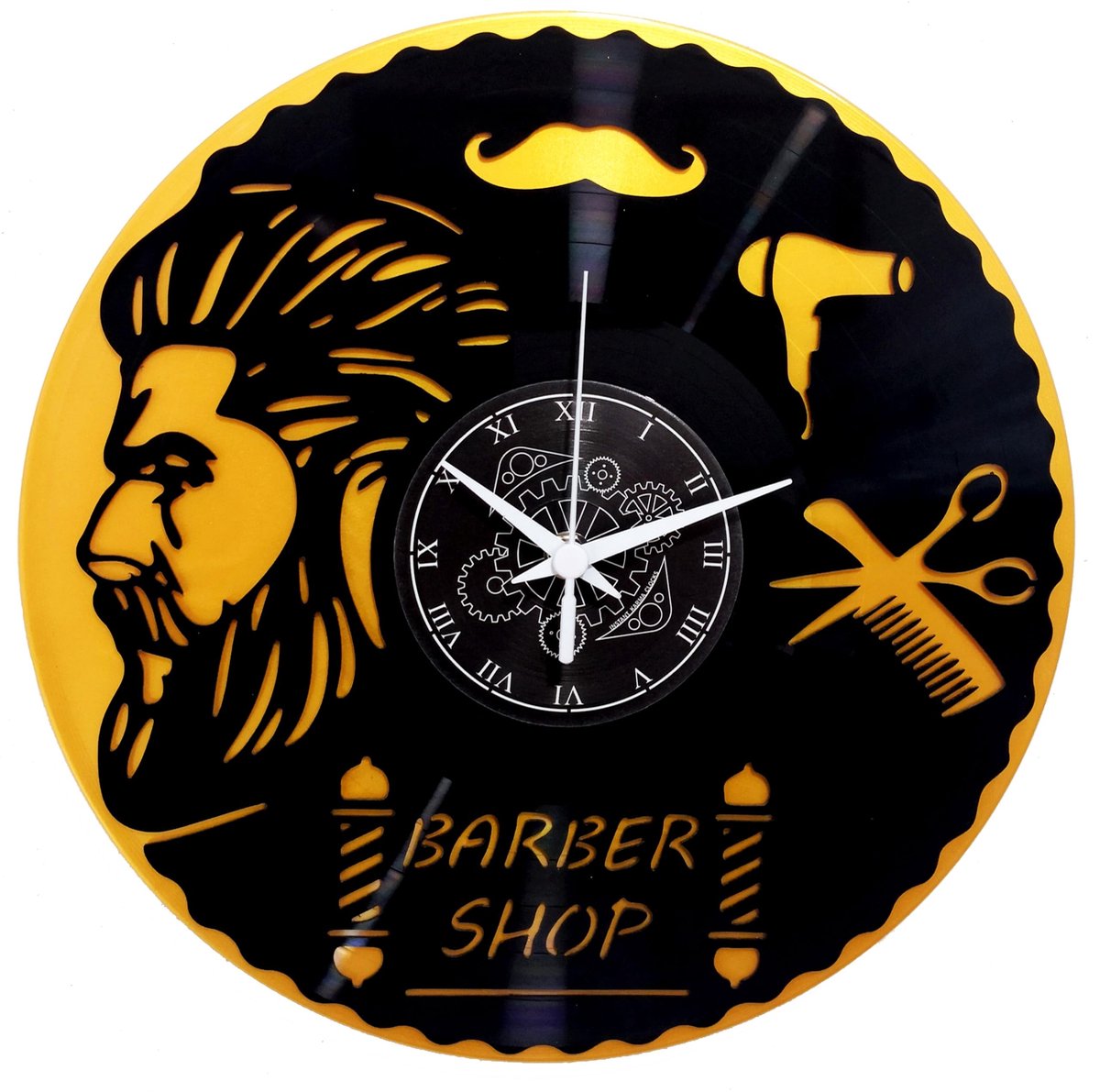 Omgoods - Dubbele Vinyl Wandklok voor Kappers - 30 cm