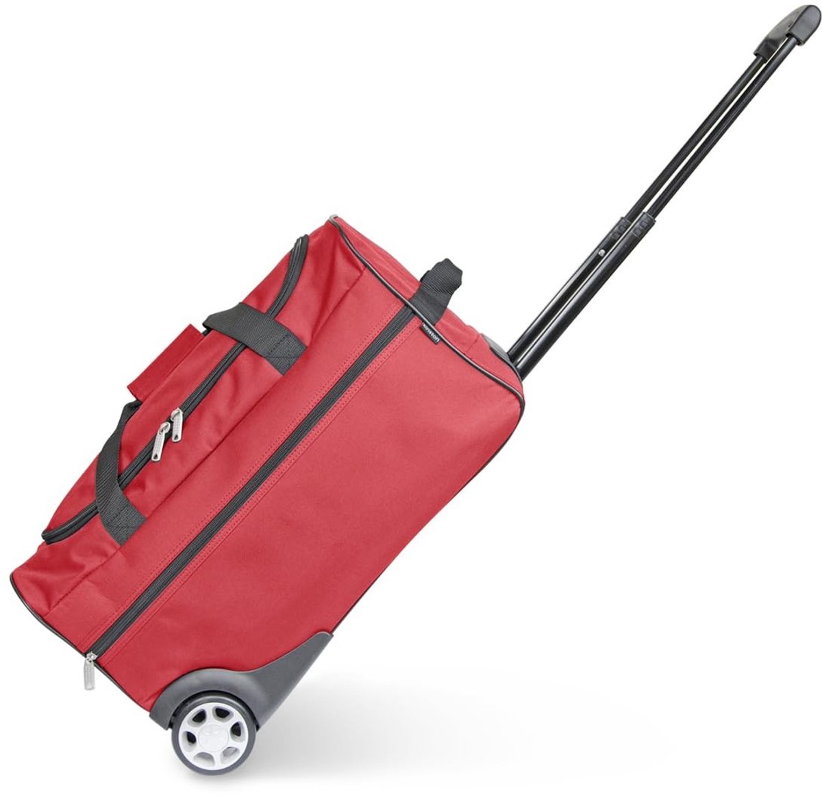 Omgoods - Rood Trolley Reisbagage - Grote Reistas met Wielen en Uittrekbare Trekstang
