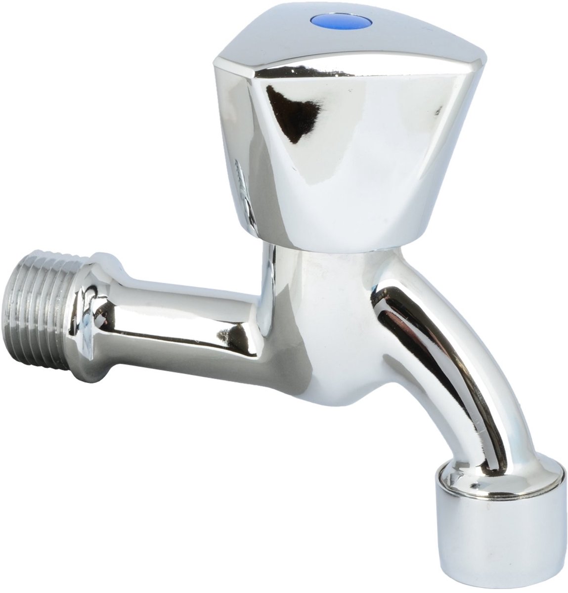 Omgoods - Gepolijst Chroom Uitstroomventiel 1/2" met Driehoekige Handgreep