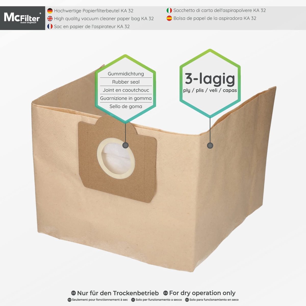 Omgoods - 10 Stofzuigerzakken voor Kärcher SE 4002 Multifunctionele Stofzuiger