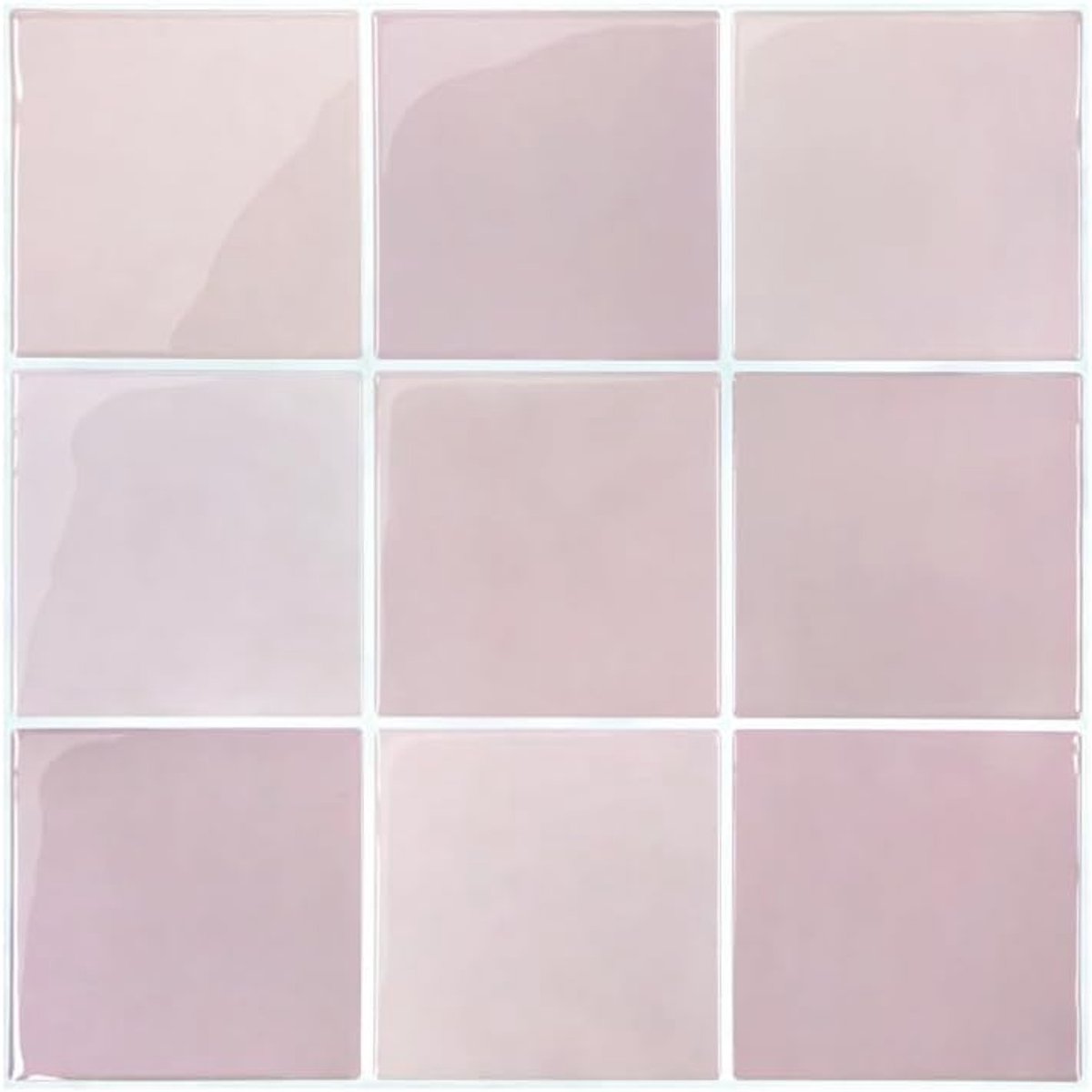 dikkere vinyl 3D zelfklevende wandtegels keuken badkamer, roze, 10 stuks, 30,5 x 30,5 cm, plaktegels zelfklevend plakkende achterwand, metro wandtegelstickers