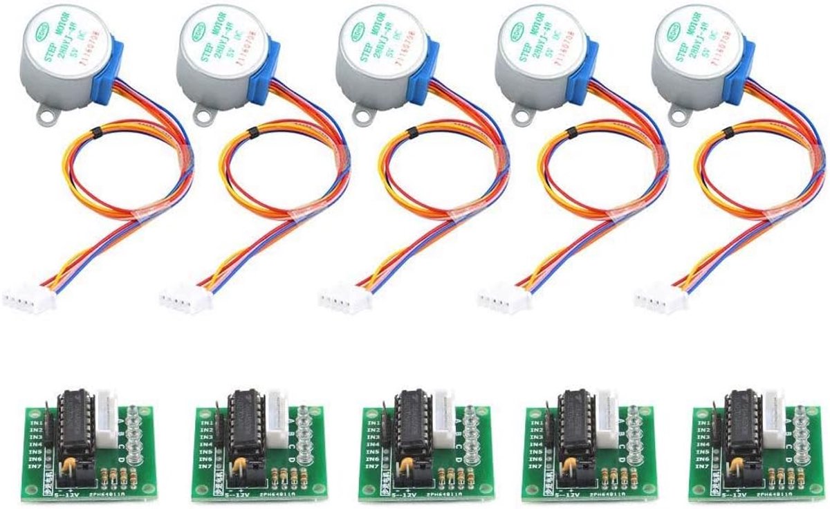 5 stuks 28Byj-48 Uln2003 5 V stappenmotor + Uln2003 driverkaart voor