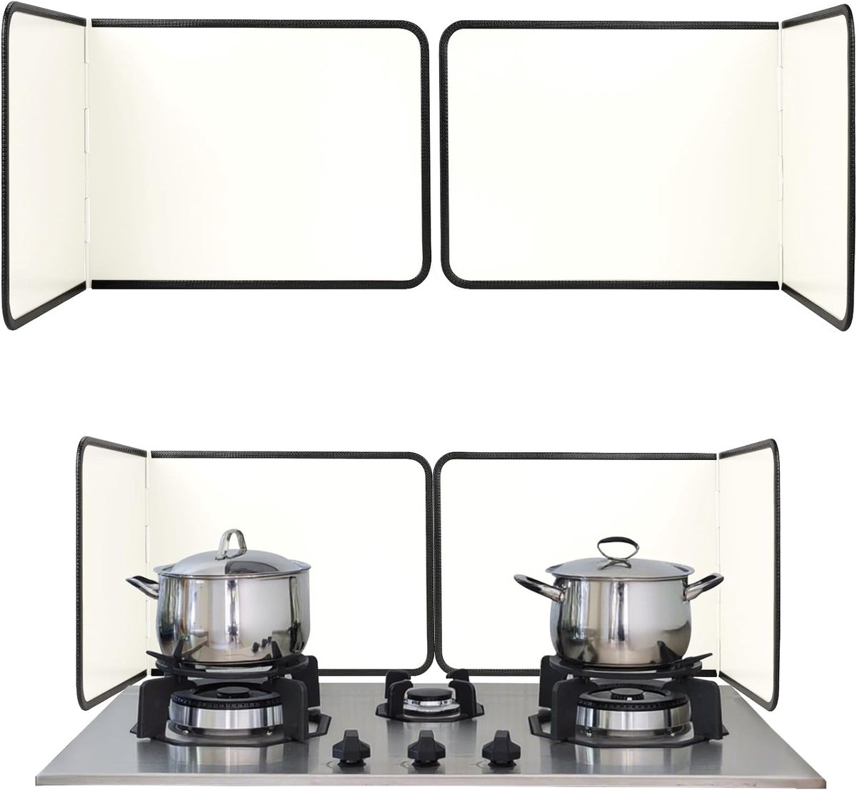 2 panelen, spatbescherming voor de keuken, opvouwbaar