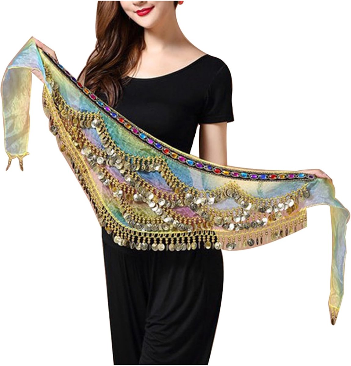 heupdoek, riem met Belly Dance, heupdoek, kostuum, 300 munten