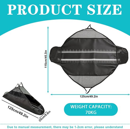 Afhakmat vissen 120 x 65 cm - waterdicht en oprolbaar - met handgrepen en weegschaal - efficiënt vissen vervoeren - SnelShoppen — afbeelding 5