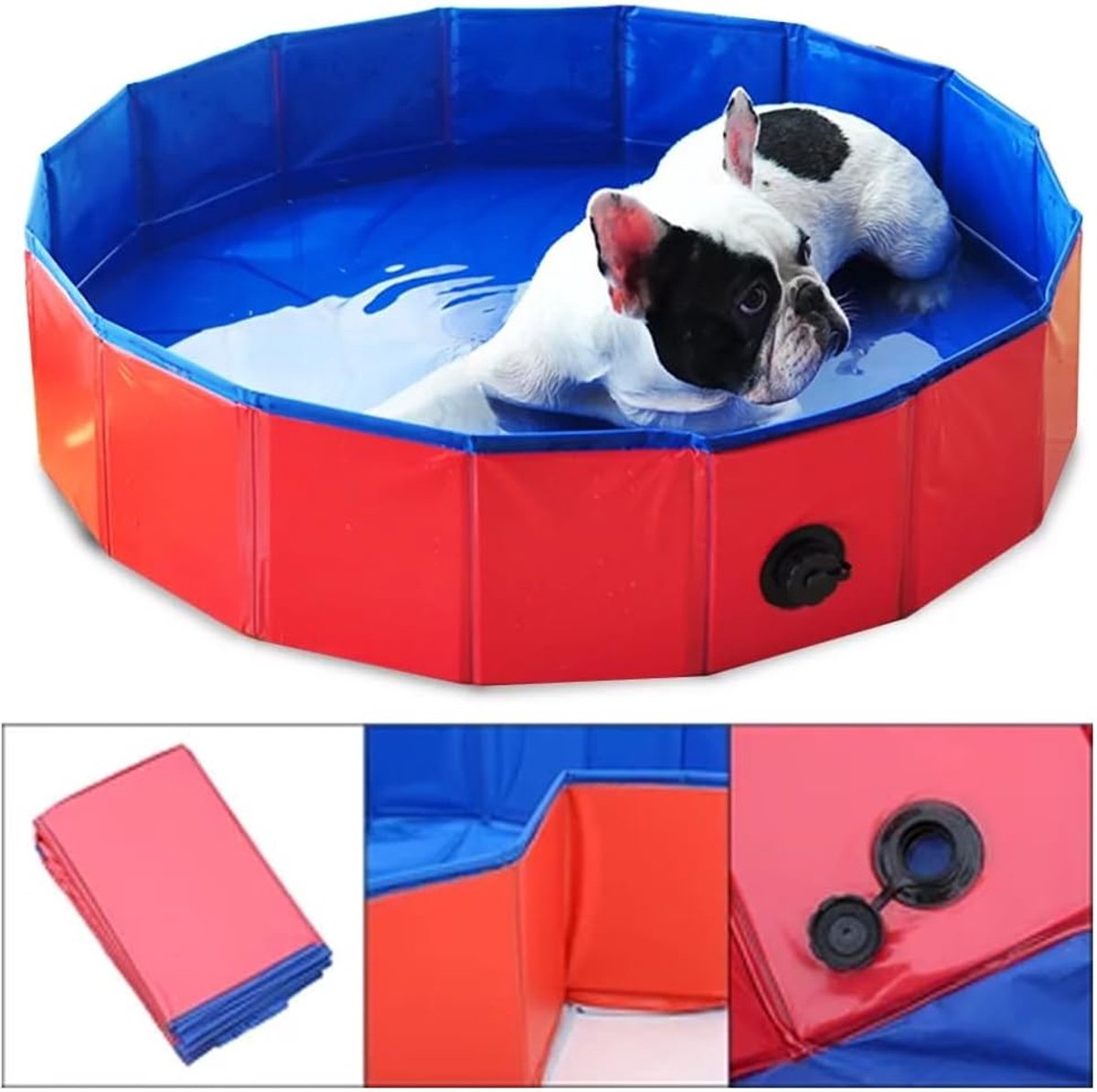 hondenzwembad, kinderzwembad voor kleine hond, Pvc, 50 x 8 cm, 1 stuk