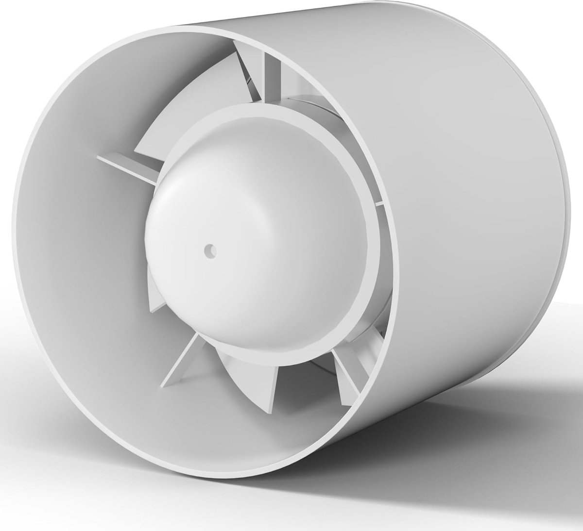 150 mm buisventilator, inline afvoerventilator, stille buisventilator, 320 m³/u, kanaalventilator voor badkamer, toilet, keuken, broeikas, tent, garage, wit, 150 mm