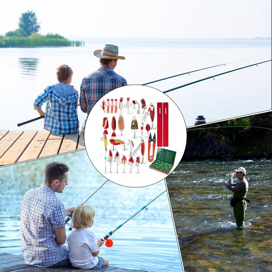 Kerst Vissen Kalender - Aftelkalender Visser - Vangst Verbeteren - 24 Delige Set - 35 x 23 x 4 cm — afbeelding 5