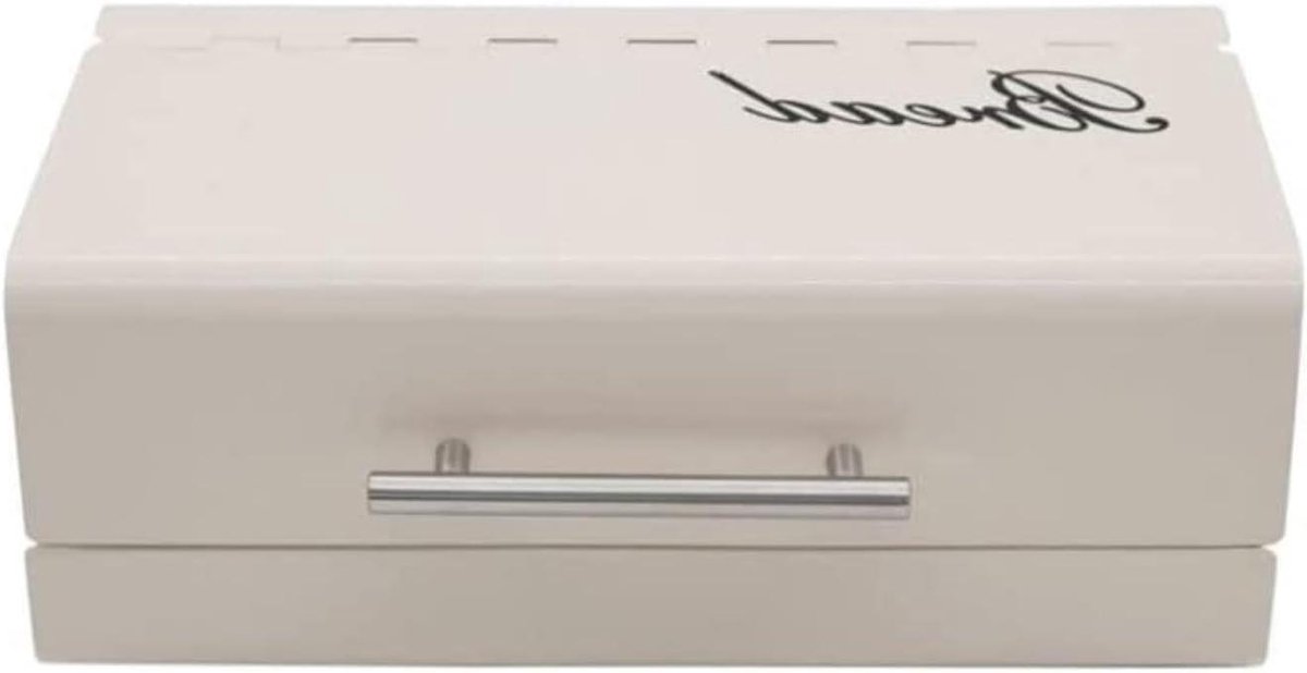 Broodtrommel - Brooddoos Keuken - Brood Vers Houden - Vintage Landelijke Stijl - 36x14x20.5cm - Wit