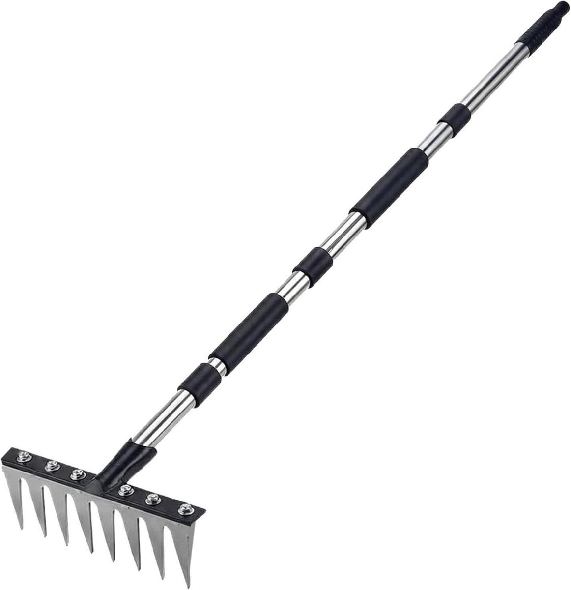 Grashark - Wortelverwijderaar Hark - Gazon Onderhoud - Ergonomisch Gebogen Handvat - 15 centimeter breed - Niet gespecificeerd