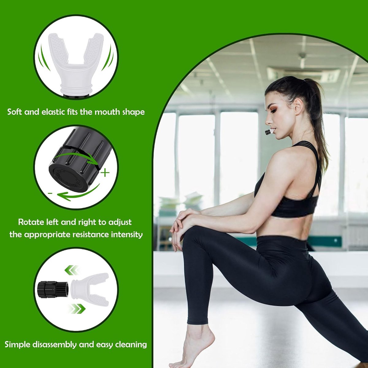 Ademhalingstrainer - Fitnessapparaat Ademhaling - Uithoudingsvermogen Verhogen - Instelbare Weerstand - 10.6 x 6.2 x 3.7 cm - Wit