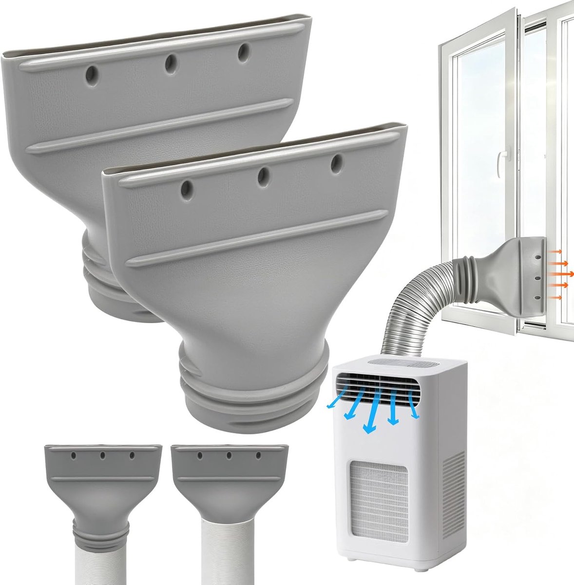 2 platte adapter voor airconditioning, 130/150 mm, platte adapter