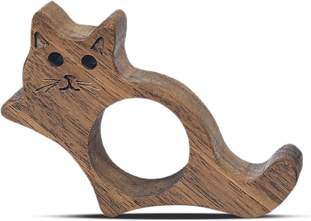 Kattenboekhouder met glad oppervlak van walnoothout, leesaccessoires