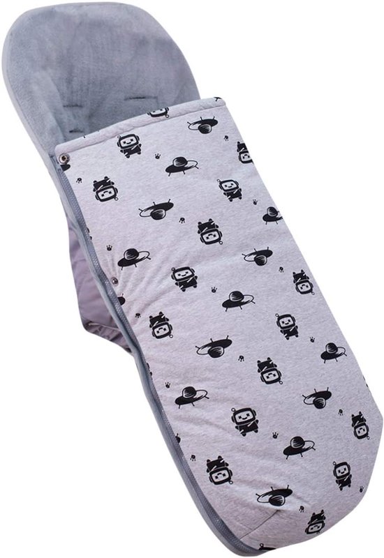 Voetenzak Kinderwagen - Wandelwagenzak Baby - Comfortabel Wandelen - Ademend Katoen Fleece - 43 x 98 cm - Robot Space — afbeelding 3