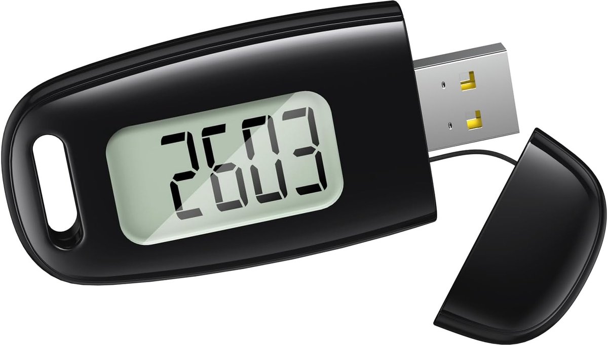 3D-stappenteller, USB-oplaadbaar, stappenteller om te lopen, groot display, eenvoudige stappenteller zonder app, nauwkeurige stappenteller, volg stappen