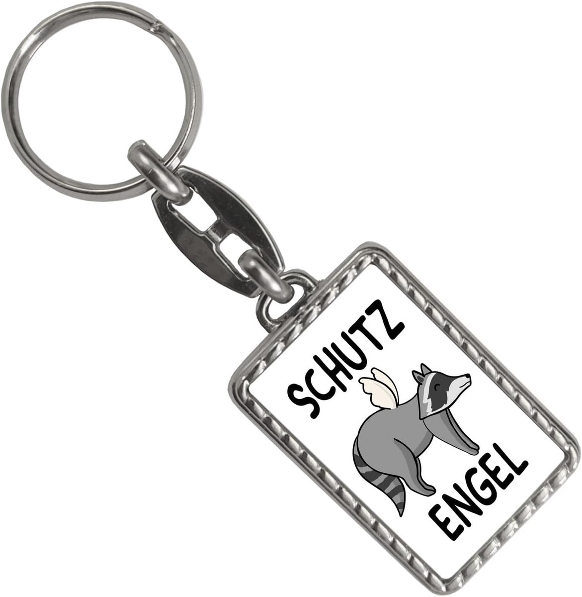 wasbeer, sleutelhanger met rand, grappige hanger voor de