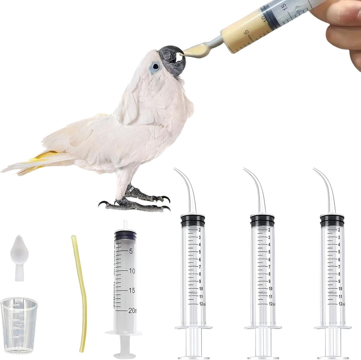 Baby Bird Parrot Voedingsspuitenset met sondevoedingbuisjes