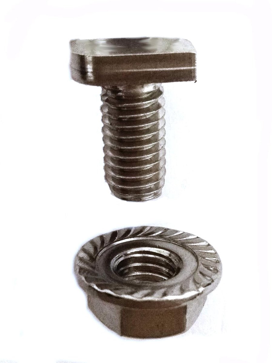 20 broeikasschroeven/hamerkopschroeven met flensmoer M6 x12 roestvrij