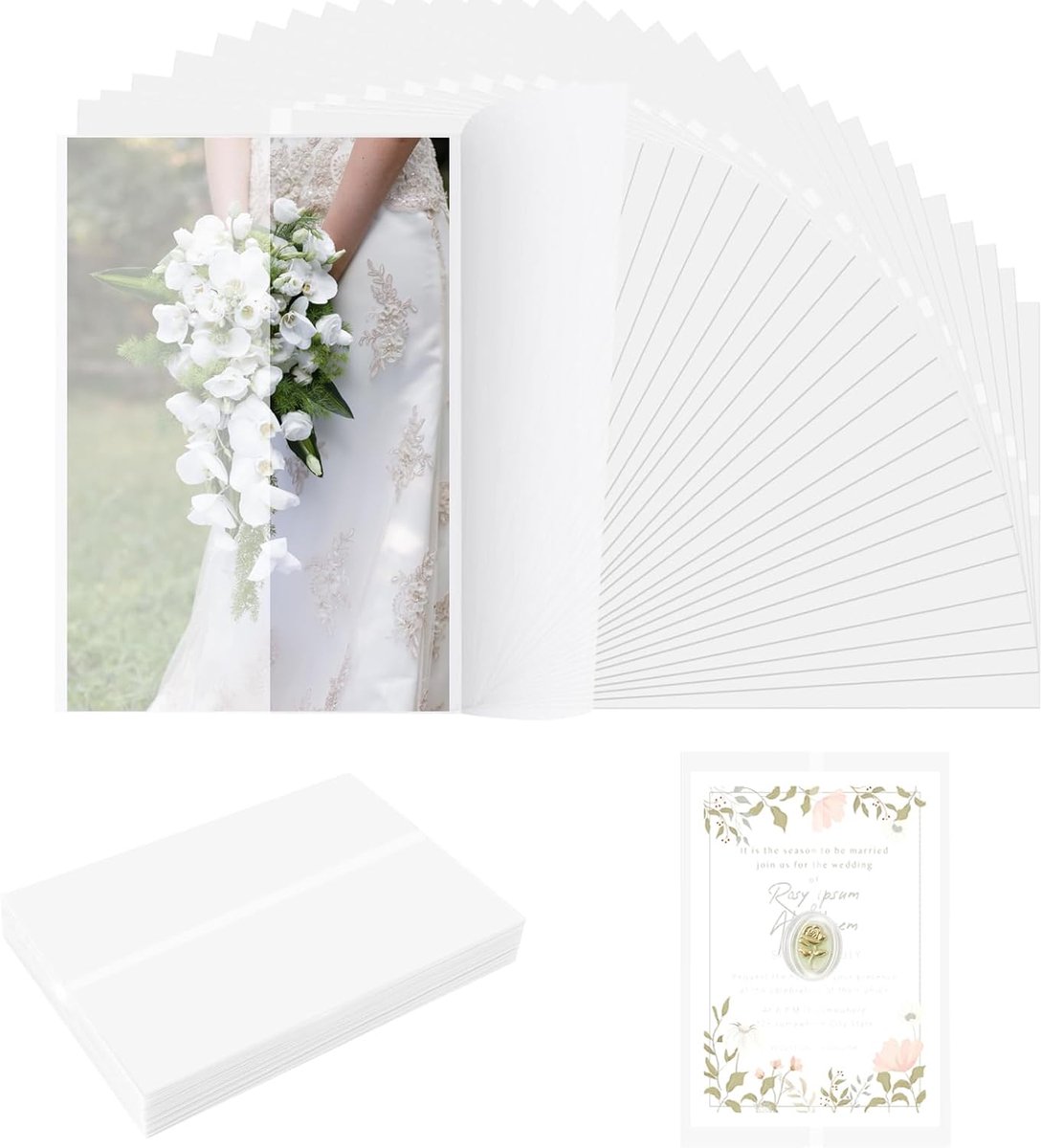 50 Stuks Perkamentpapier voor Uitnodigingen, 13x18 cm Elegante vellum