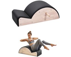 CINK & Co Pilates spine corrector - Pilatesboog van rubberhout - Tot circa 158,76 kg - Houtkleur en zwart - 93 x 42 x 33 cm