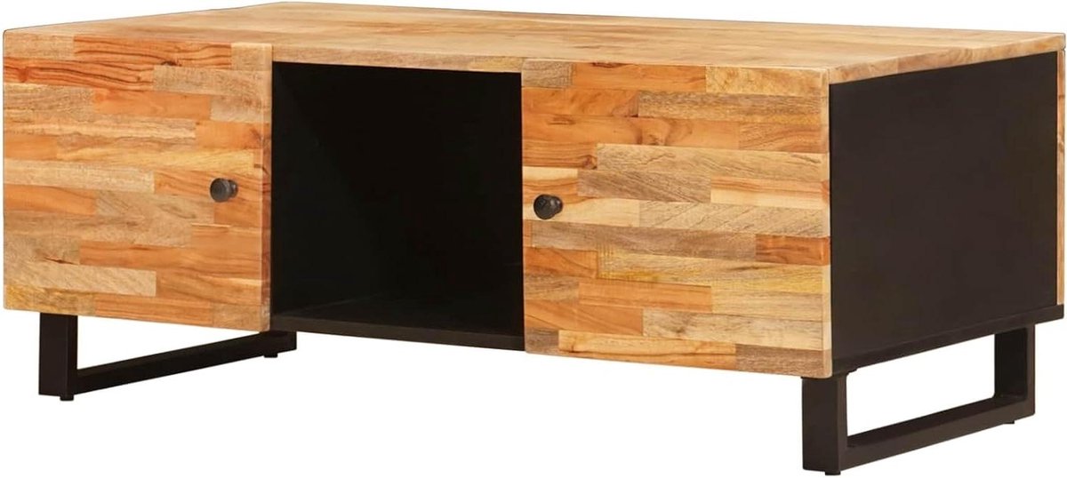 Salontafel Mangohout - Koffietafel Hout - Woonkamer Decoratie - Massief Hout Unieke Nerf - 100 x 54 x 40 cm