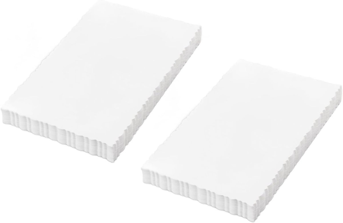 SnelShoppen - Witte Kartonnen Wenskaarten met Kant Design, 100 Stuks, 15 x 10 cm, Dubbelgevouwen Kaarten voor DIY, Bruiloft, Verjaardag, Feesten en Ha