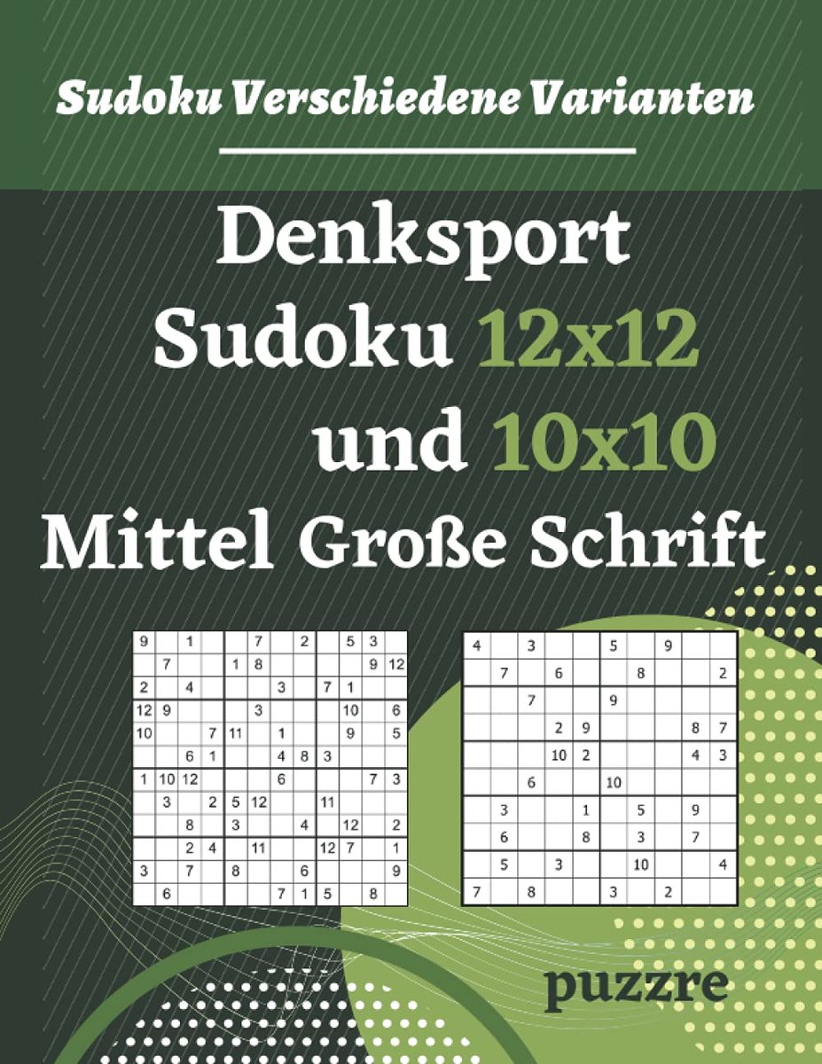 Sudoku puzzel 12x12 en 10x10 - grote letters - logische denksport - perfect voor volwassenen - ShopVlot