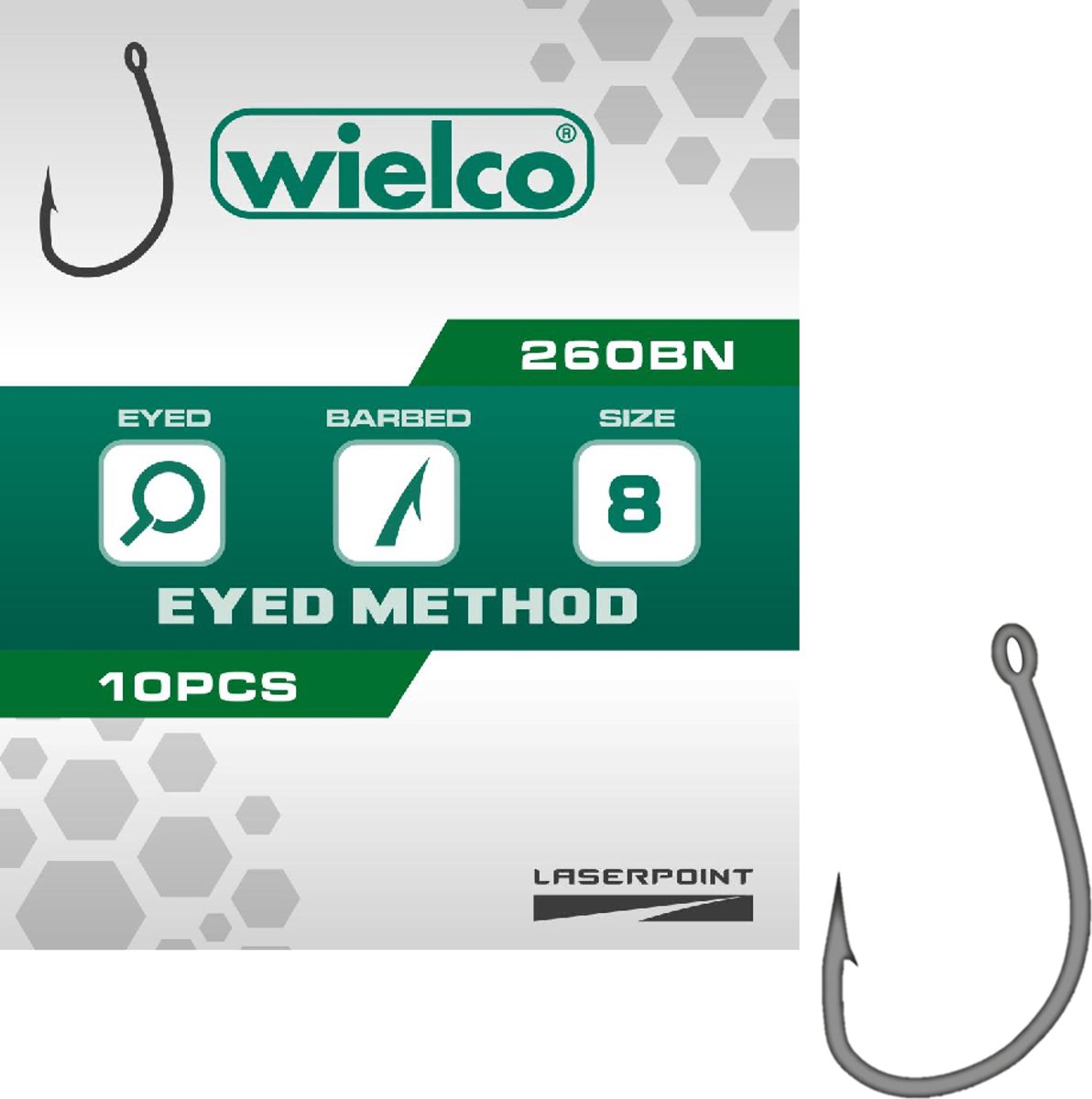 Wielco Laser Point 260BN Eyed Method Hooks 10 stuks maat 14