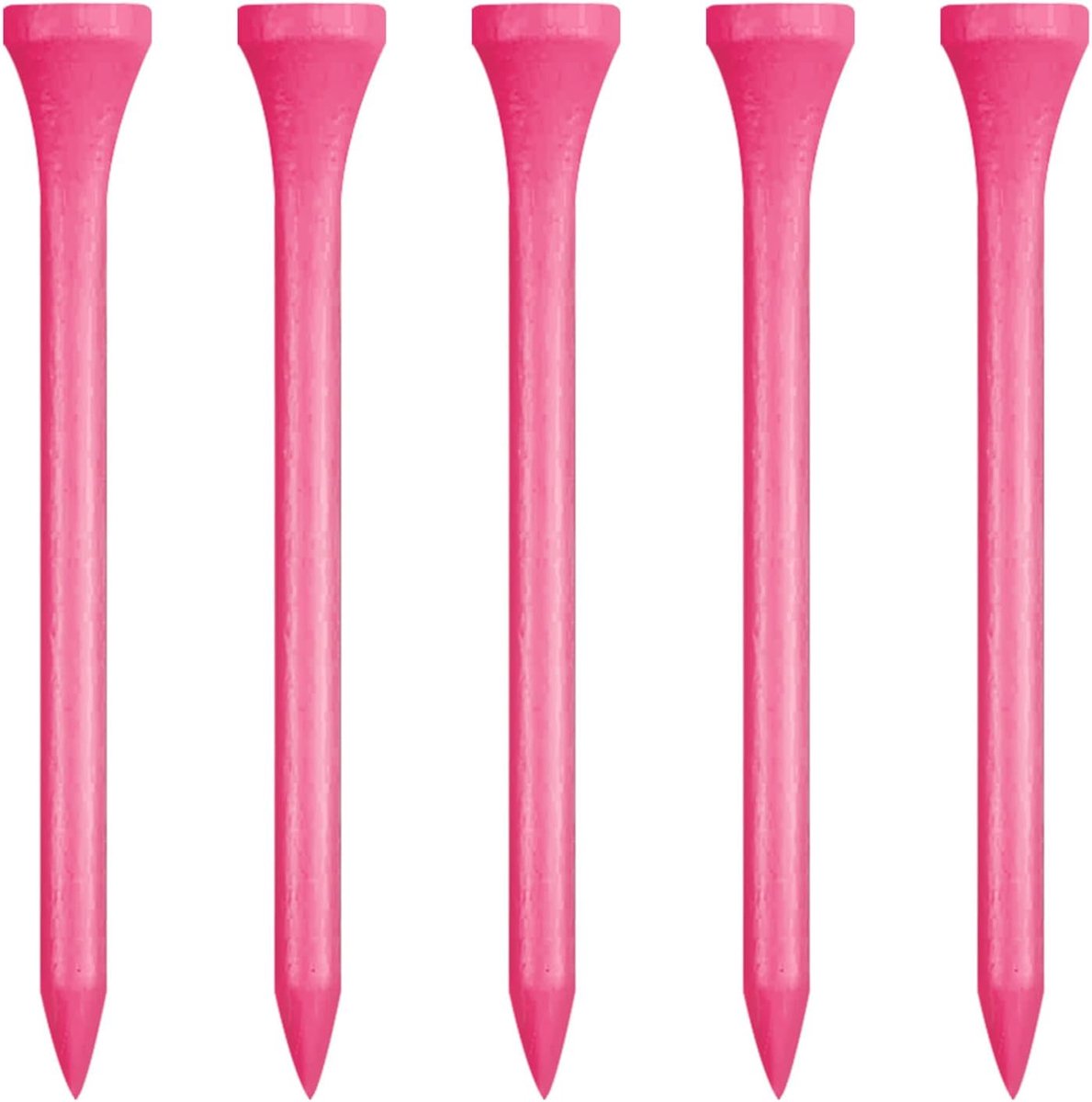 Tees 83 mm 100 Stuks, Lange Houten Golf Tees (Roze, 3-1/4 inch)