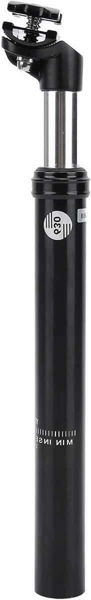 Fiets Zadelpen - Verende Zadelpen - Comfortabel Fietsen - Schokdempend Ontwerp - 316 mm - Zwart