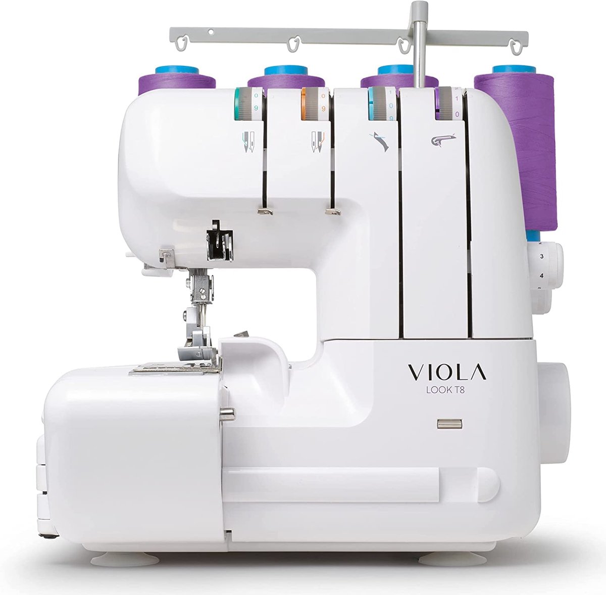 SnelShoppen - VIOLA Look T8 Overlock-naaimachine voor Beginners, Professioneel Naaien, 12 Naaisteken, Eenvoudig Snijden, Geschikt voor Alle Stoffen