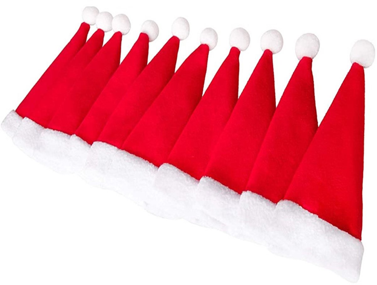 Tafeldecoratie Kerstmuts (6x12 cm) 10-pack