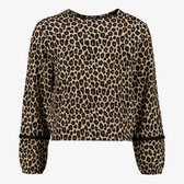 TwoDay meisjes blouse met panterprint en lange mouwen - Bruin - Maat 134/140