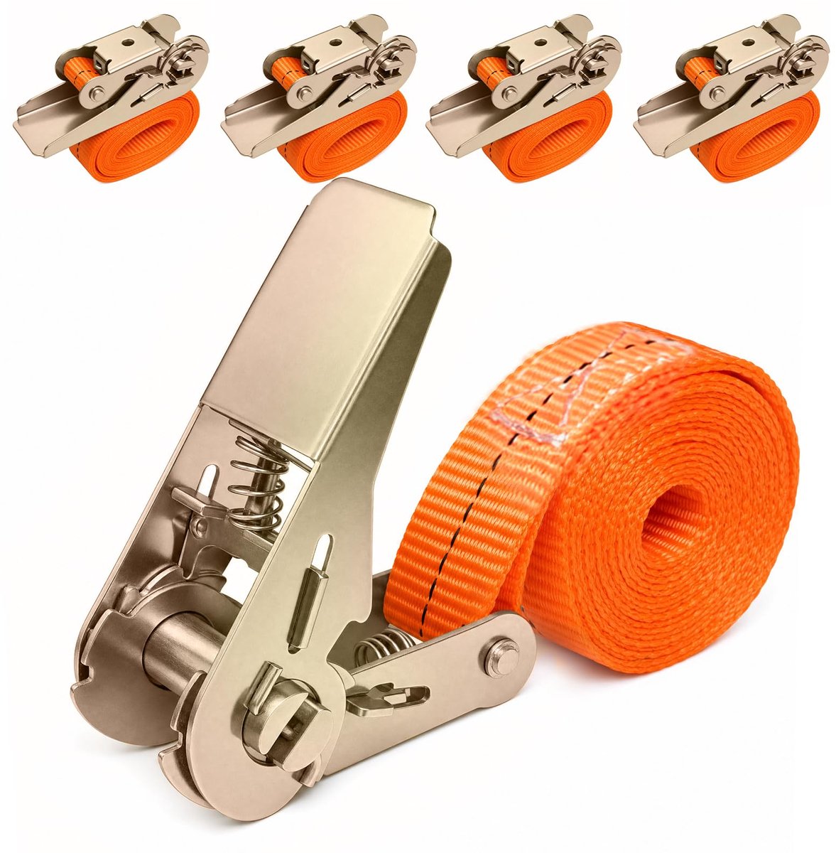 SnelShoppen - Spanbanden met Ratel 6 m x 25 mm - Sjorbanden voor Auto, Steekwagen, Motorfiets, Bagage, Camping & Transport - Belastbaarheid 800 kg - R