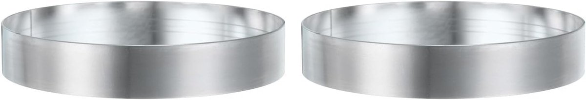 2 stuks ronde taartring 11 x 2,5 cm naadloze roestvrijstalen