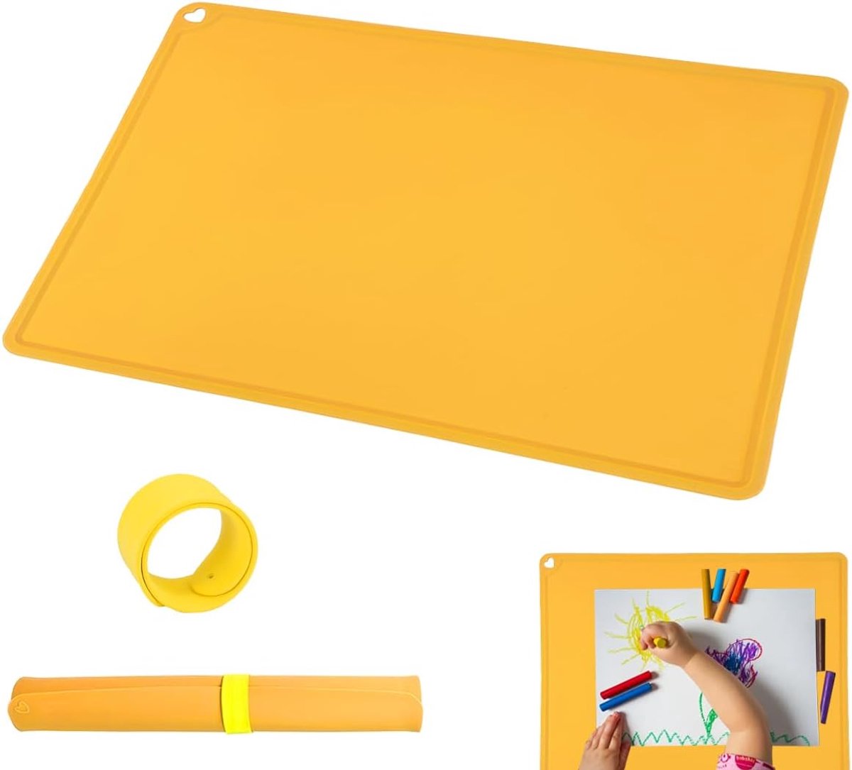 Groot 60 X 40 cm, knutselonderlegger met magnetische clip | siliconenmat voor epoxyhars, tekenonderlegger voor kinderen, antiaanbaklaag, antislip, multifunctionele tafelmat