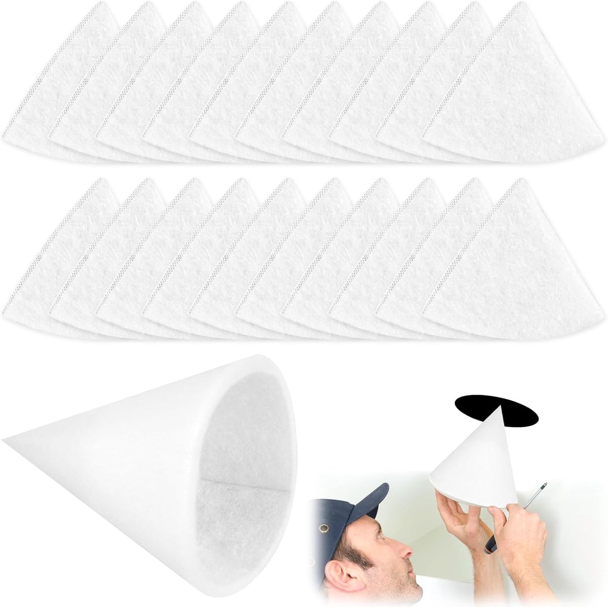 Filter DN 125, 20 stuks kegelfilters voor ventilatiesystemen, 180 mm lengte - luchtfiltermatten geschikt voor alle ventilatiesystemen in het huishouden