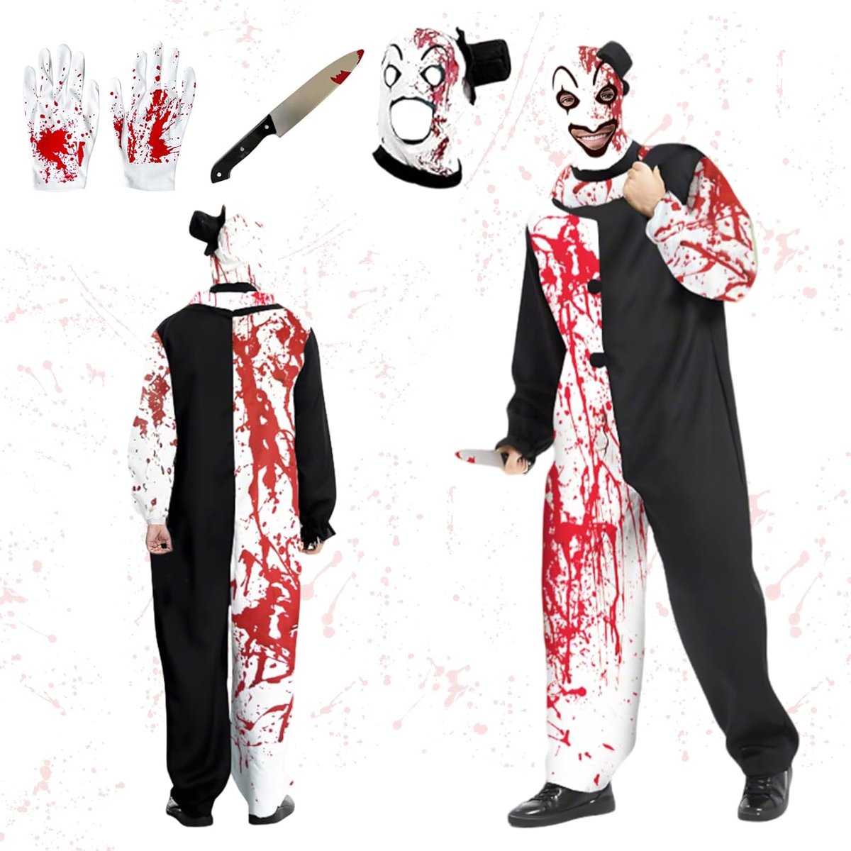 Clown kostuum moordenaar voor volwassenen, angstaanjagende clown