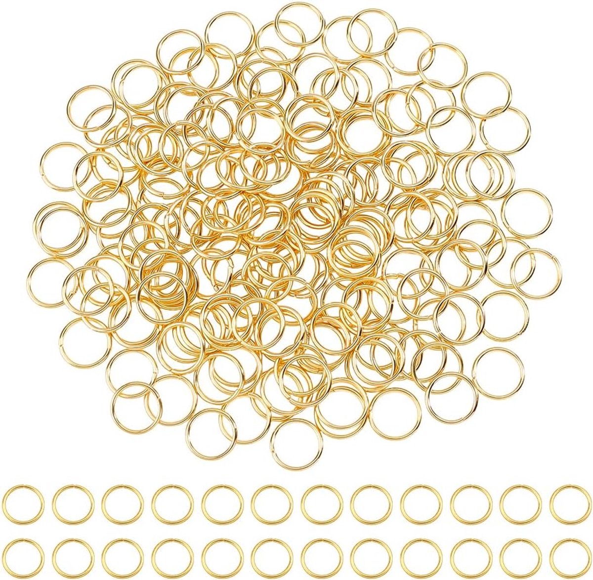 180 open verbindingsringen, verguld, 24 K, 10 mm, 304 open