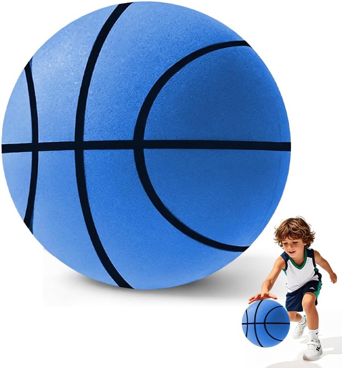 basketbal, stille basketbal, indoor mute bal, schuimbal voor training, lichtgewicht trainingsbal, stille springende basketbal, schuimbal met hoge dichtheid, 24 cm
